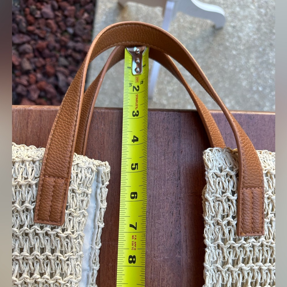 ANTHROPOLOGIE Shiraleah Lido Tote Bag, Beige - Picture 11 of 14